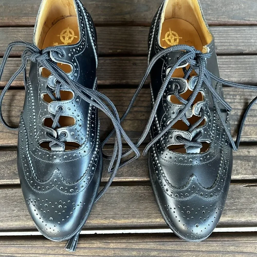 Hector Russell Kiltmaker Oxford Open Lace Leather Shoes Men's Size 11